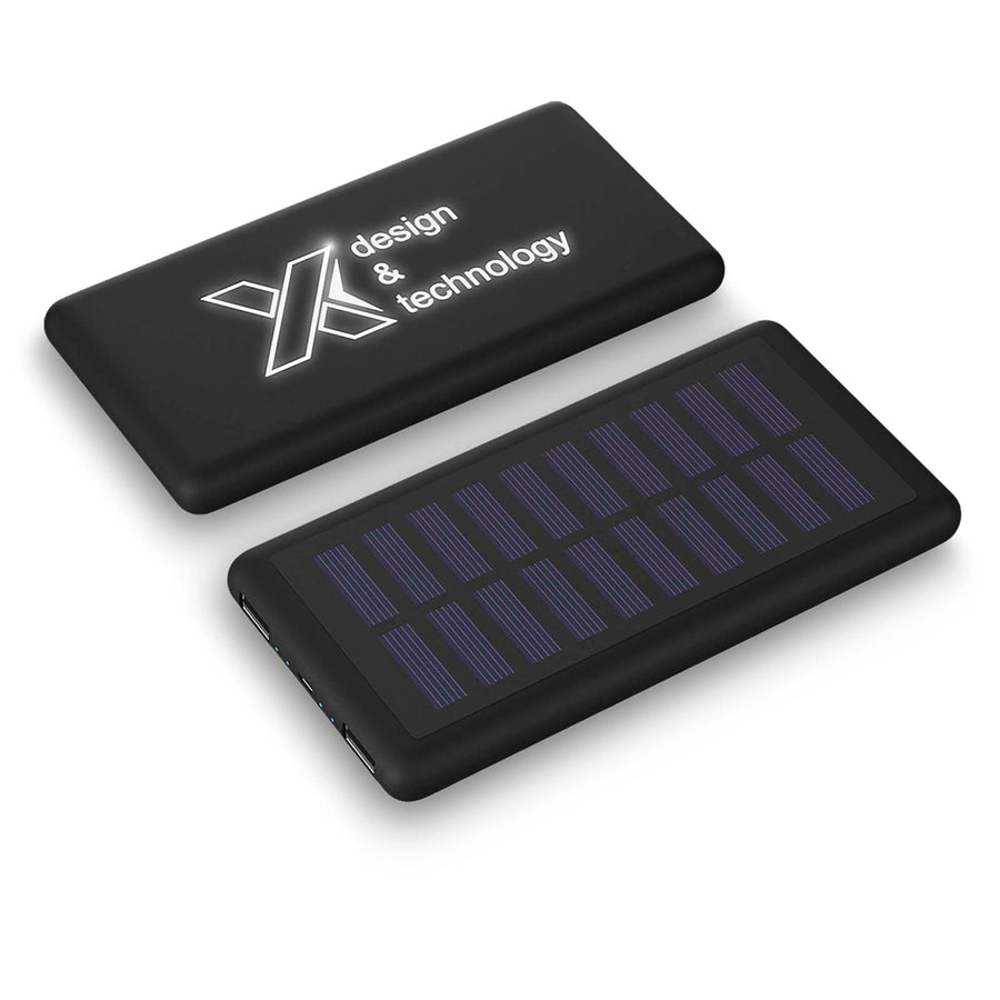 SCX.design P30 8000 mAh solcelledrevet powerbank med lyslogo