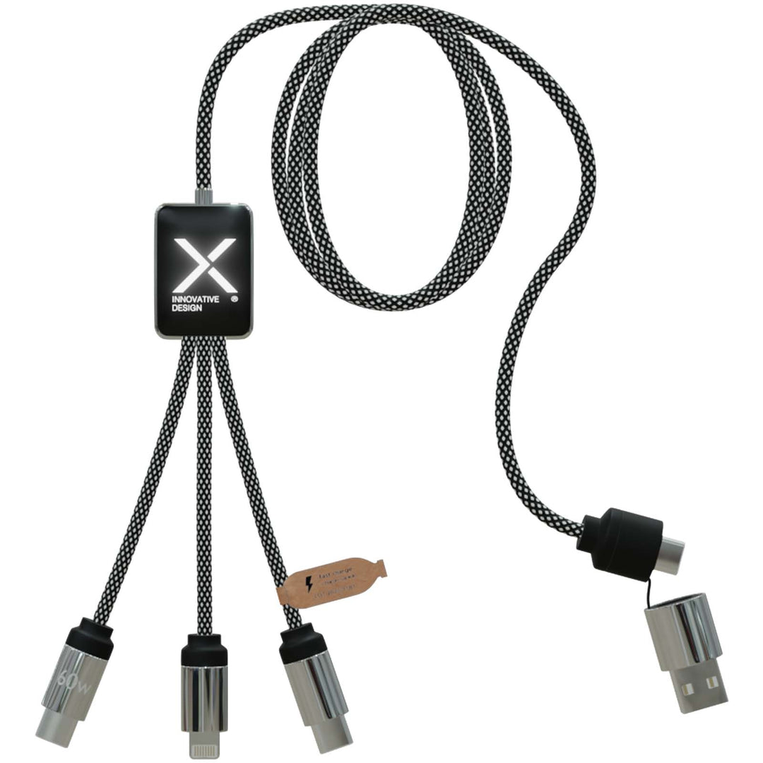 SCX.design C33 60 W Type C opladningskabel med dobbelt lysende logo