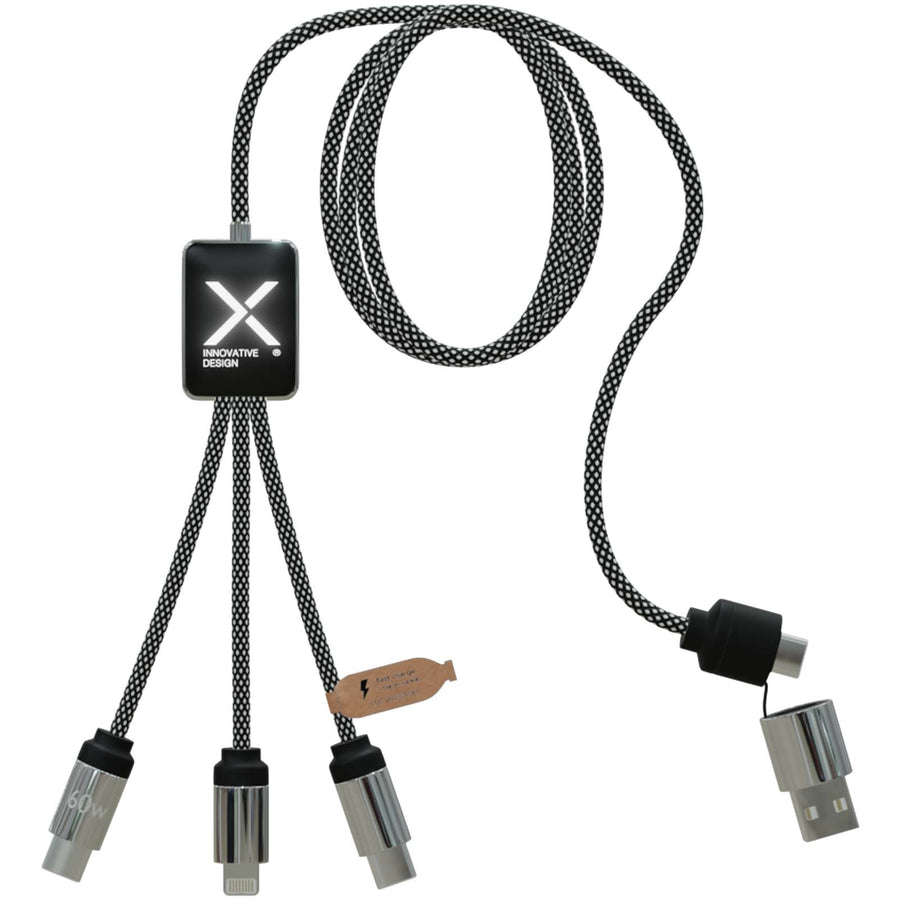 SCX.design C33 60 W Type C opladningskabel med dobbelt lysende logo