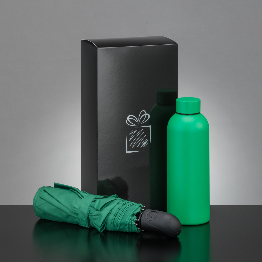 Active Set: Thermal Water Bottle And Automatic Umbrella