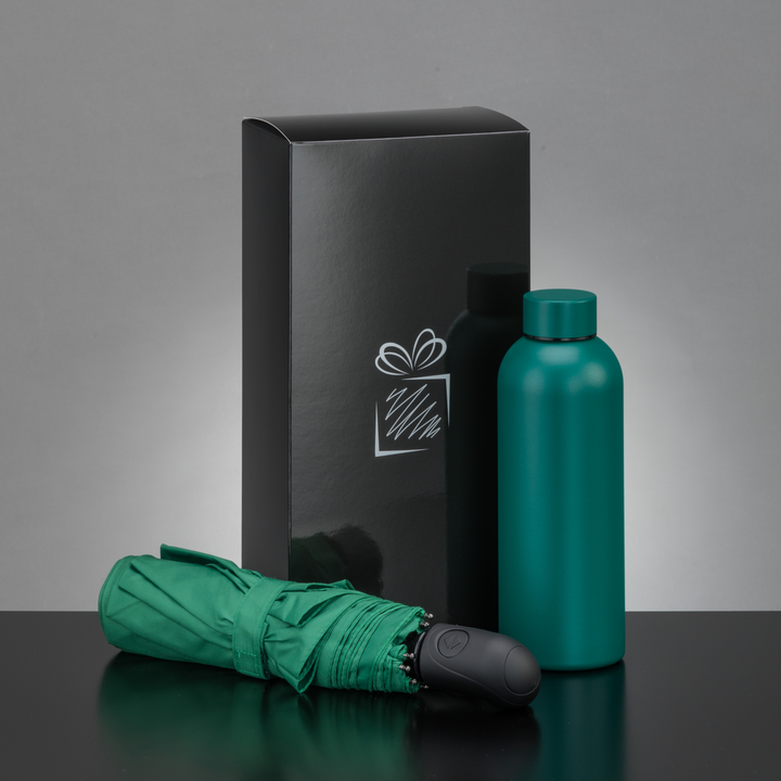 Active Set: Thermal Water Bottle And Automatic Umbrella