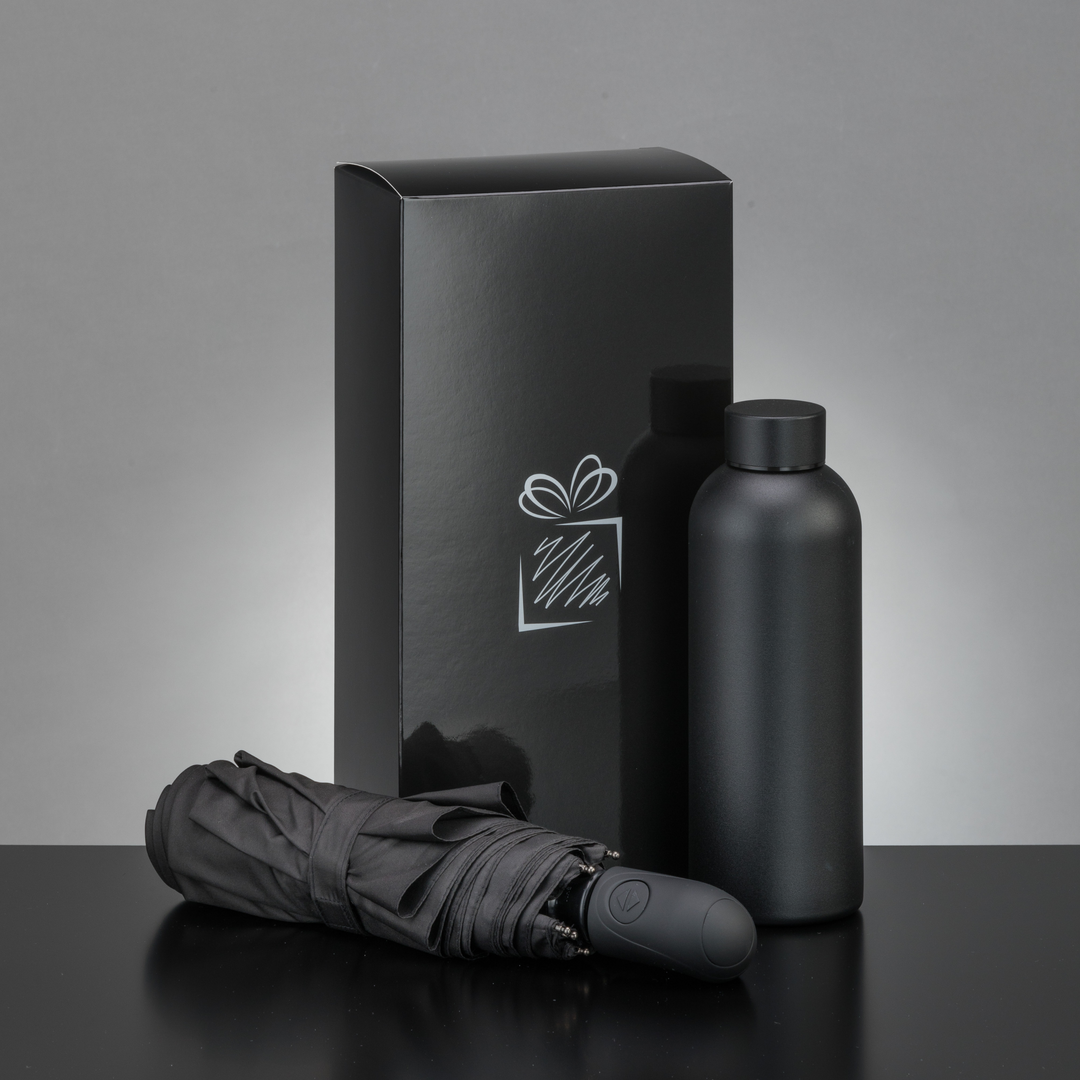 Active Set: Thermal Water Bottle And Automatic Umbrella