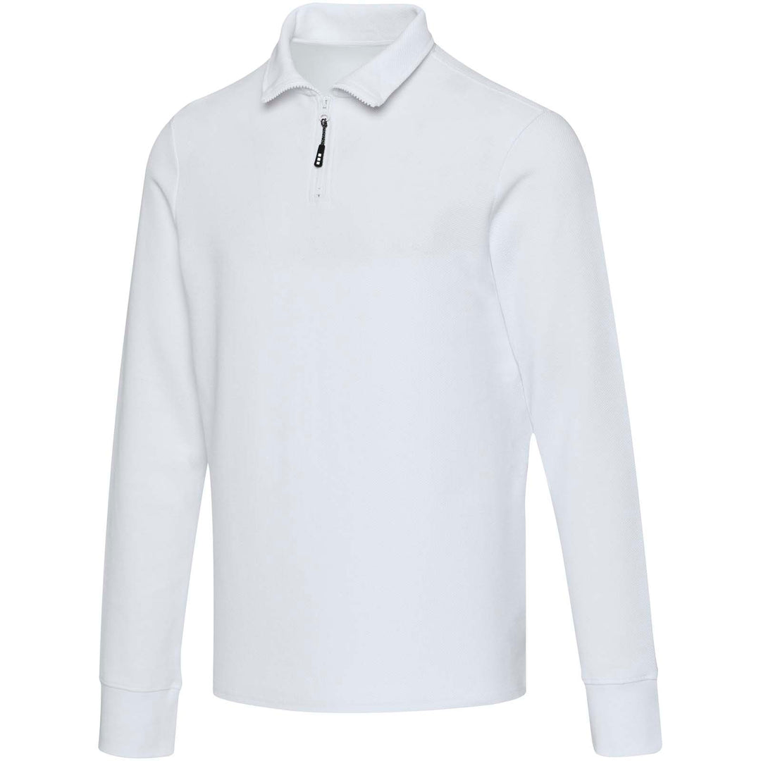 Apollo 245 g/m² langærmet unisex polo med halv lynlås