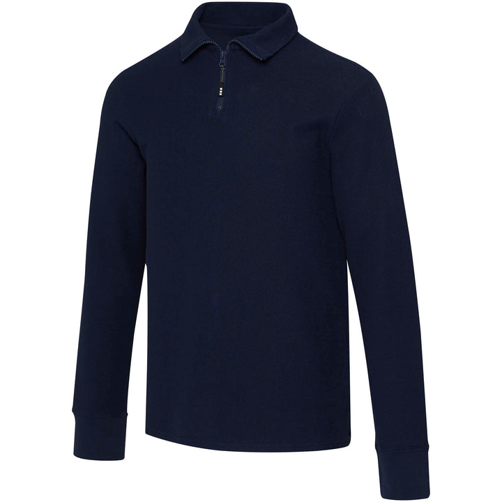 Apollo 245 g/m² langærmet unisex polo med halv lynlås