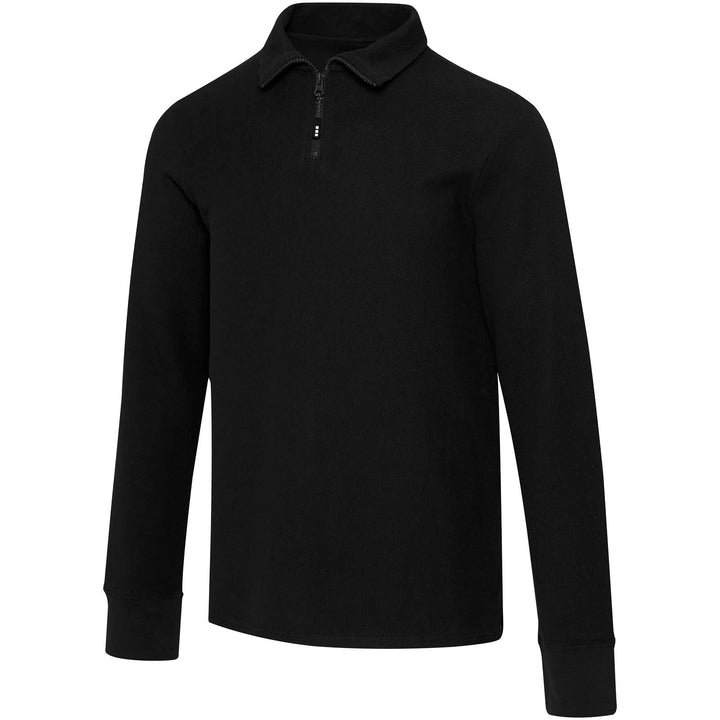 Apollo 245 g/m² langærmet unisex polo med halv lynlås