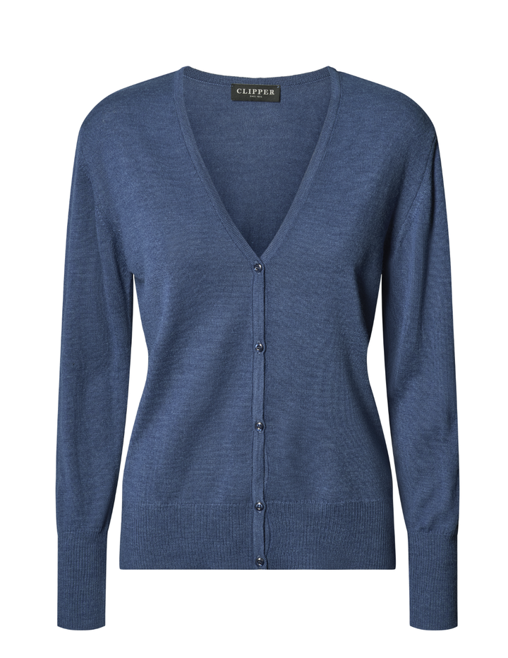 Copenhagen Women's Cardigan V Neck Hem Rib