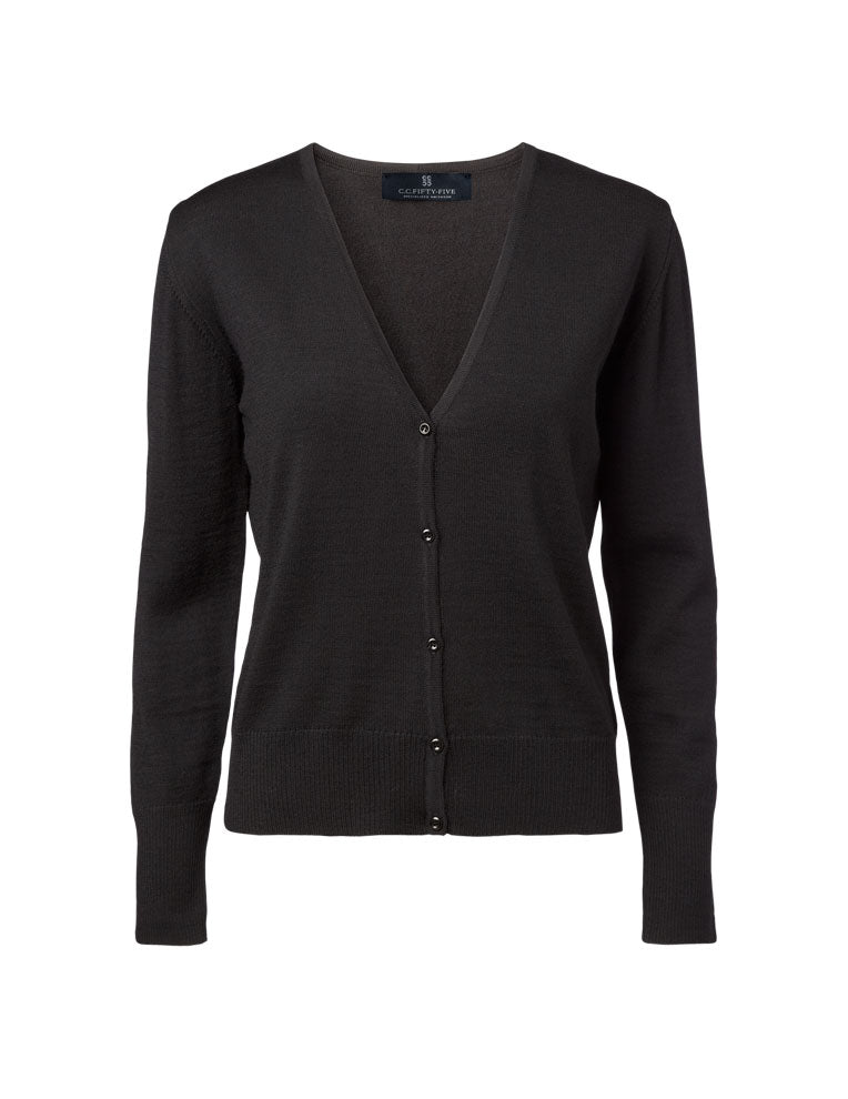 Copenhagen Women's Cardigan V Neck Hem Rib