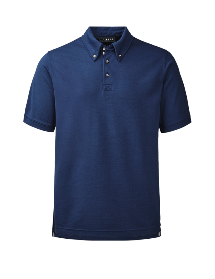 Munich Mens' Polo Striped Placket Button Down SS