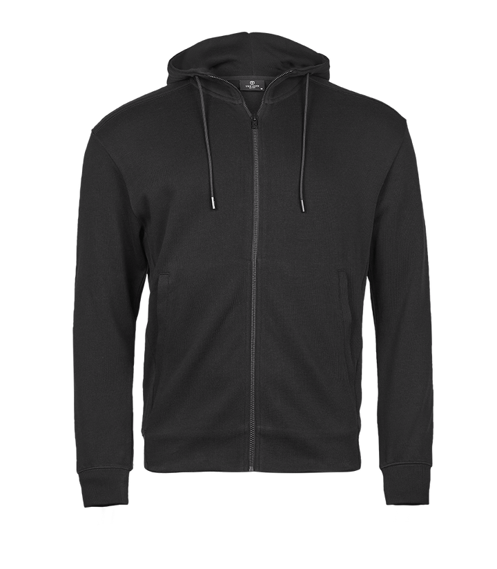 Ribbed Interlock Hooded Full Zip