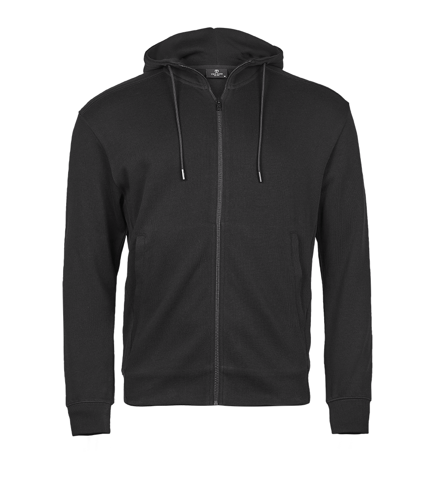 Ribbed Interlock Hooded Full Zip