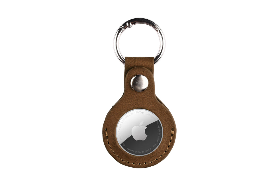 Airtag nøglering C-2284 Push ring - Dark brown
