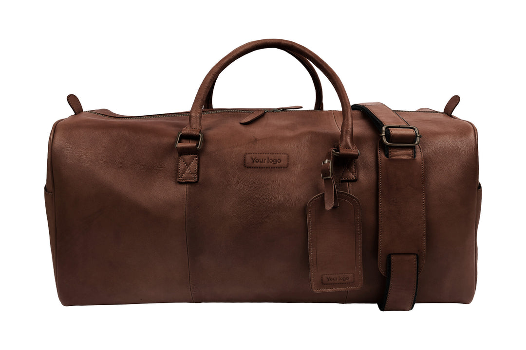 Rejsetaske HB-2295 med bagagemærke - Dark brown