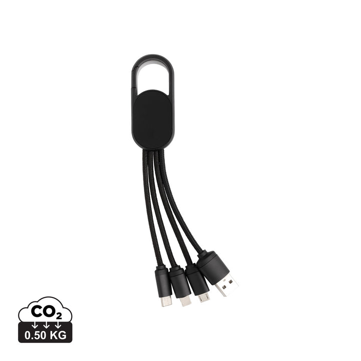 4-i-1 kabel med karabin clip