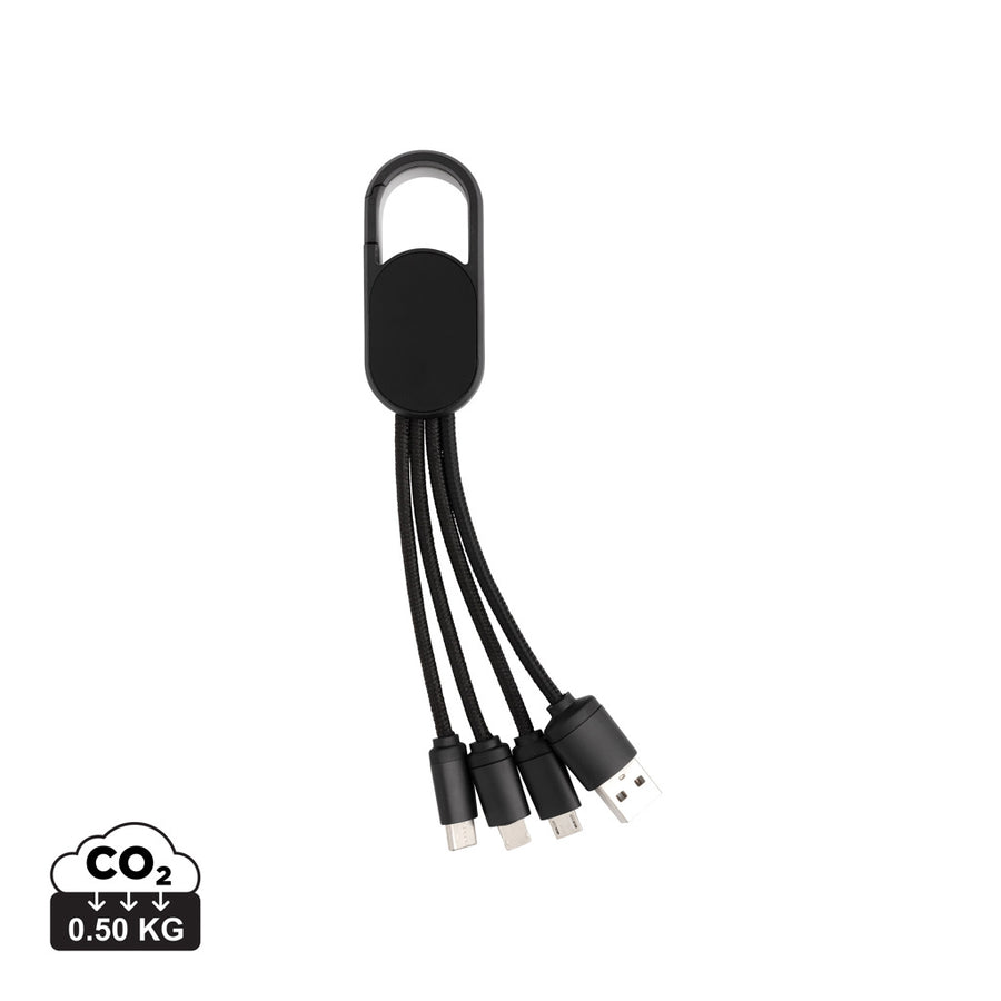 4-i-1 kabel med karabin clip