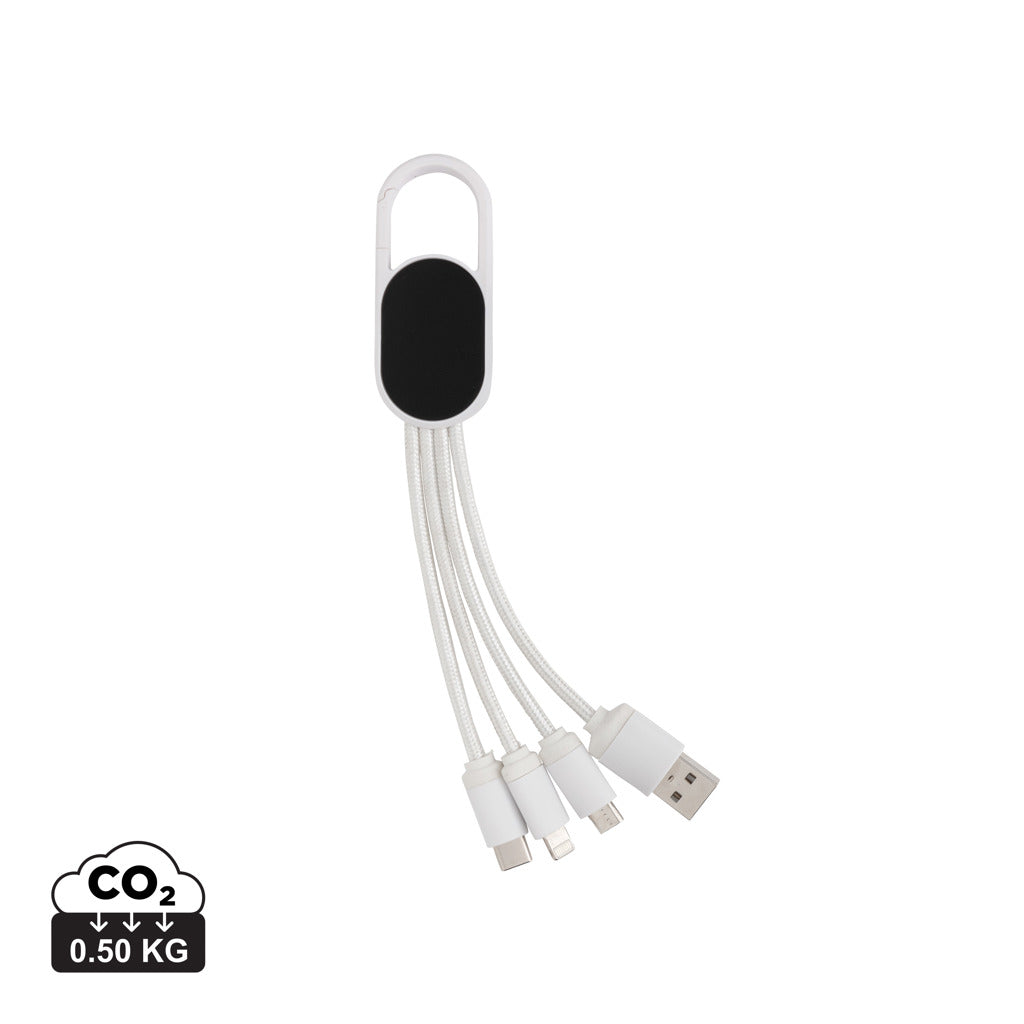 4-i-1 kabel med karabin clip