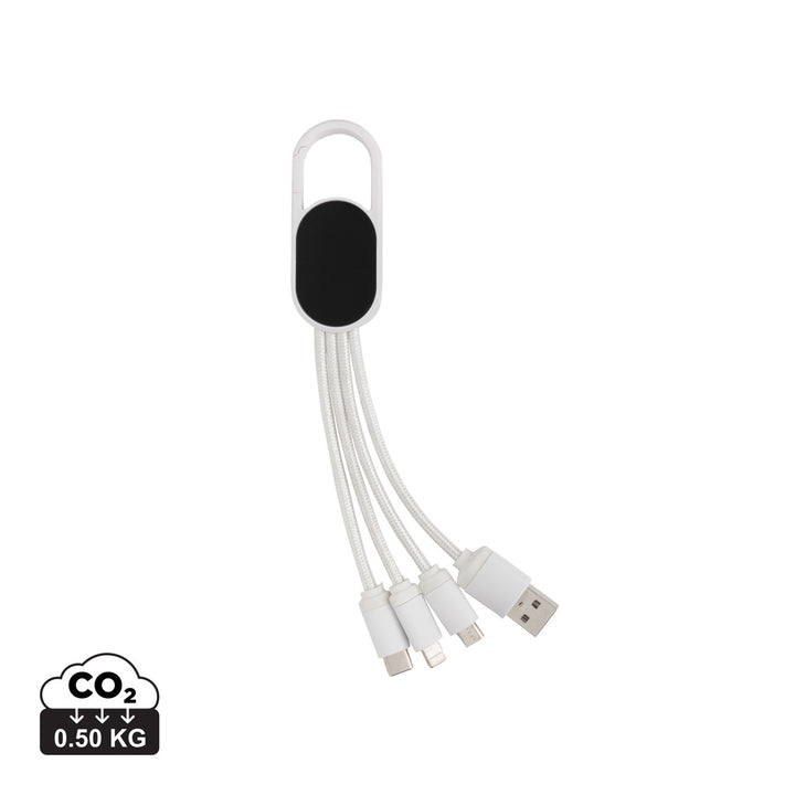 4-i-1 kabel med karabin clip