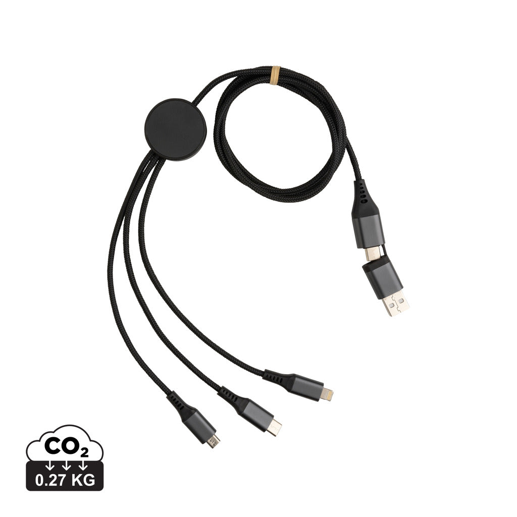 Terra60W, RCS genanvendt aluminium. 120 cm, 6-i-1 kabel.