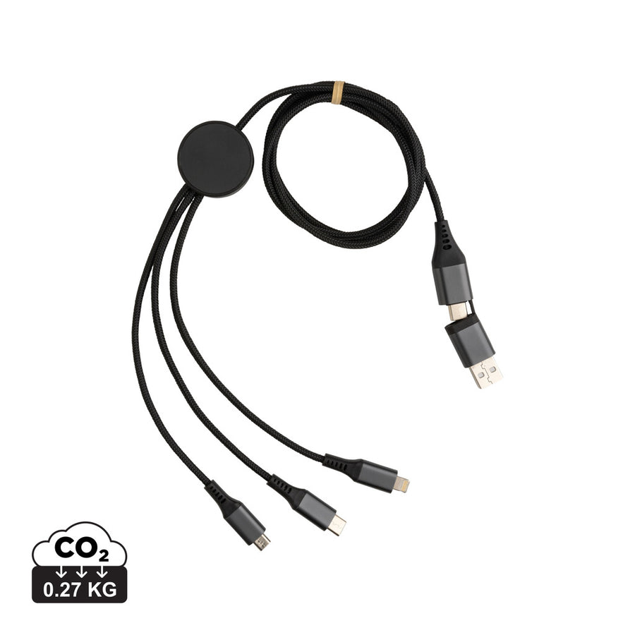 Terra60W, RCS genanvendt aluminium. 120 cm, 6-i-1 kabel.