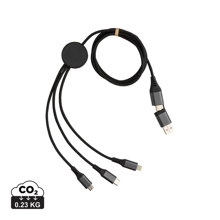 Terra, RCS genanvendt aluminium. 120 cm, 6 i 1 kabel.