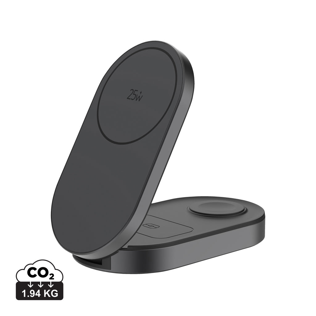 Quantum ultrahurtig 3-i-1 25W foldbar trådløs oplader