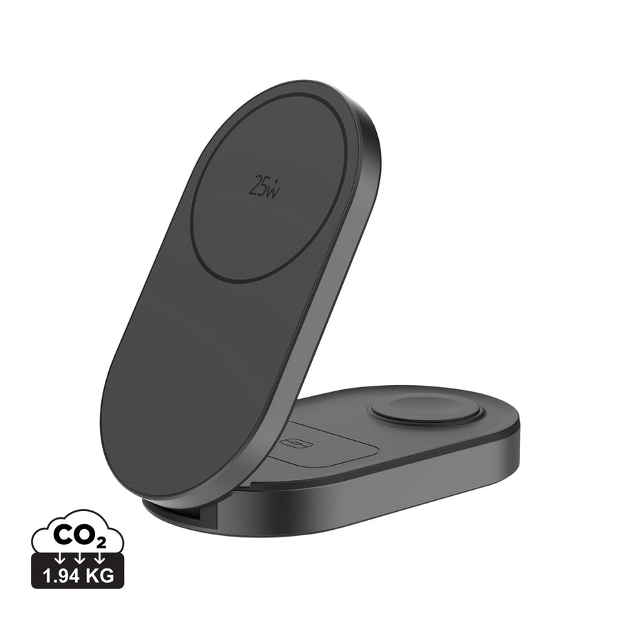 Quantum ultrahurtig 3-i-1 25W foldbar trådløs oplader