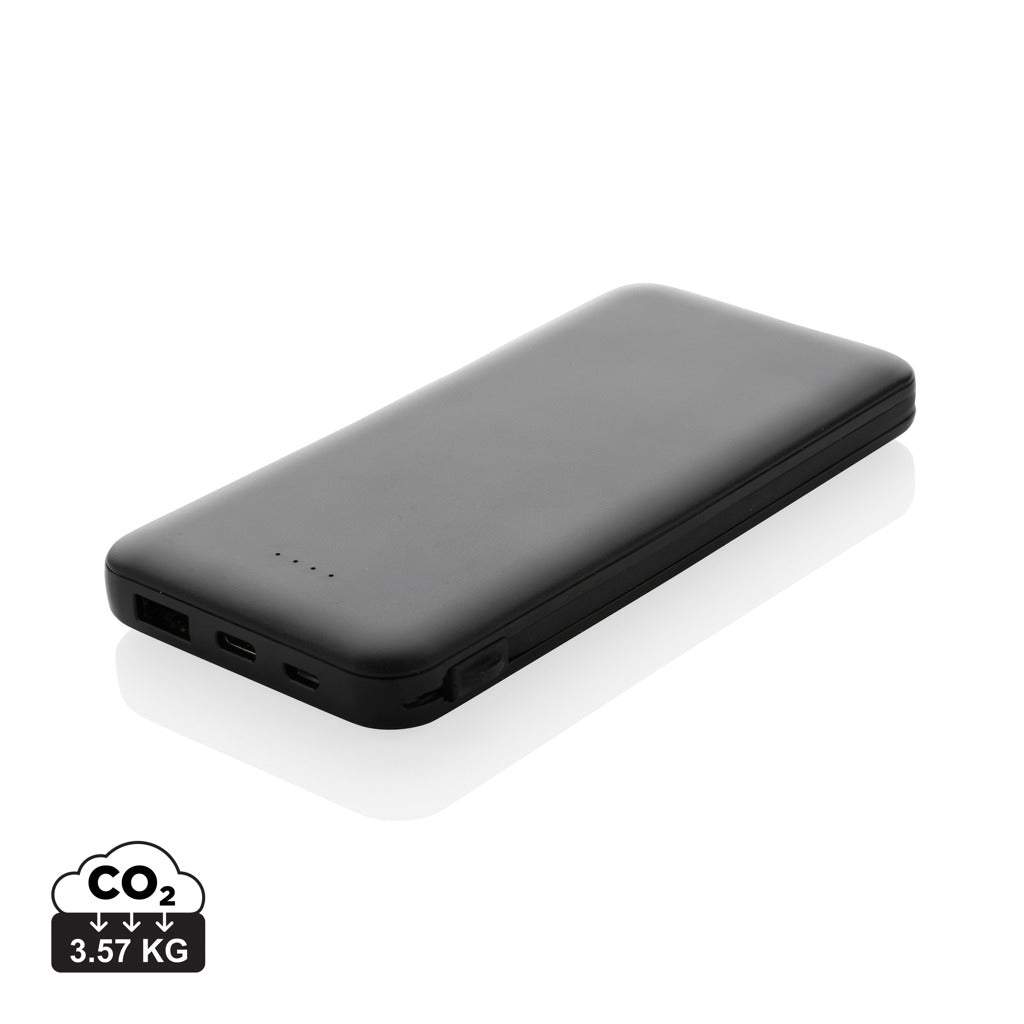Lockhart powerbank i RCS plast 10.000 mAh, integreret kabel