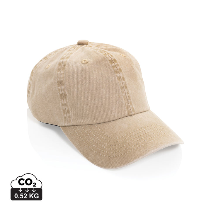 BEAU AWARE™ vasket cap med 6 paneler i bomuldstwill 270g/m²