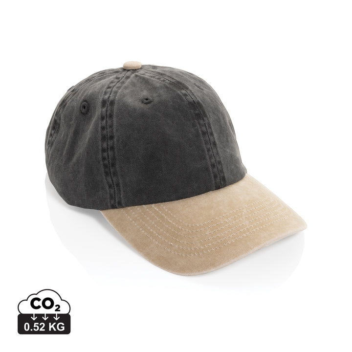 BEAU AWARE™ vasket 6-panels cap i tofarvet bomuldstwill, 270