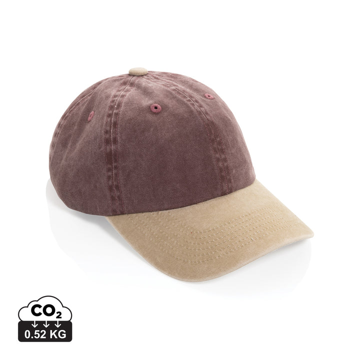 BEAU AWARE™ vasket 6-panels cap i tofarvet bomuldstwill, 270
