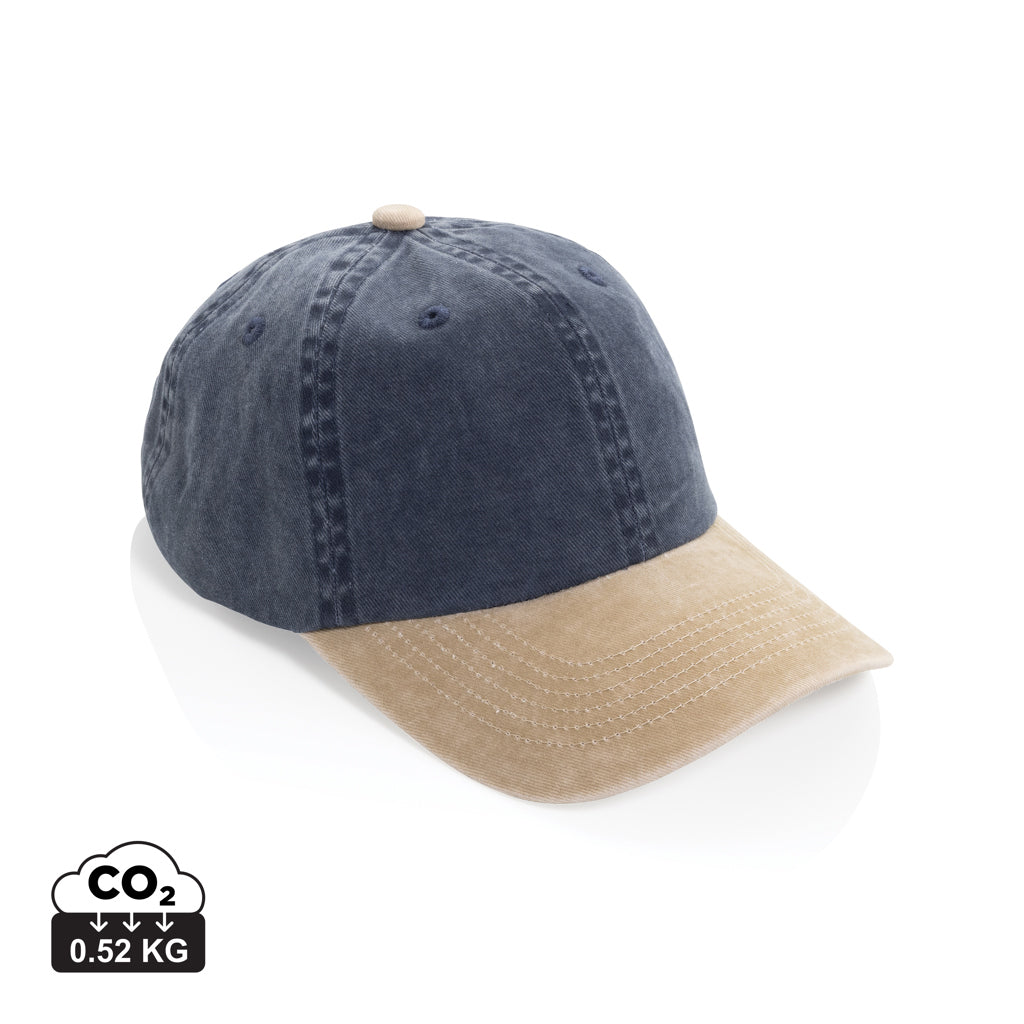 BEAU AWARE™ vasket 6-panels cap i tofarvet bomuldstwill, 270
