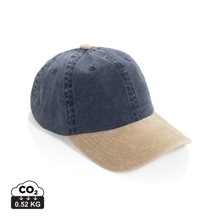 BEAU AWARE™ vasket 6-panels cap i tofarvet bomuldstwill, 270