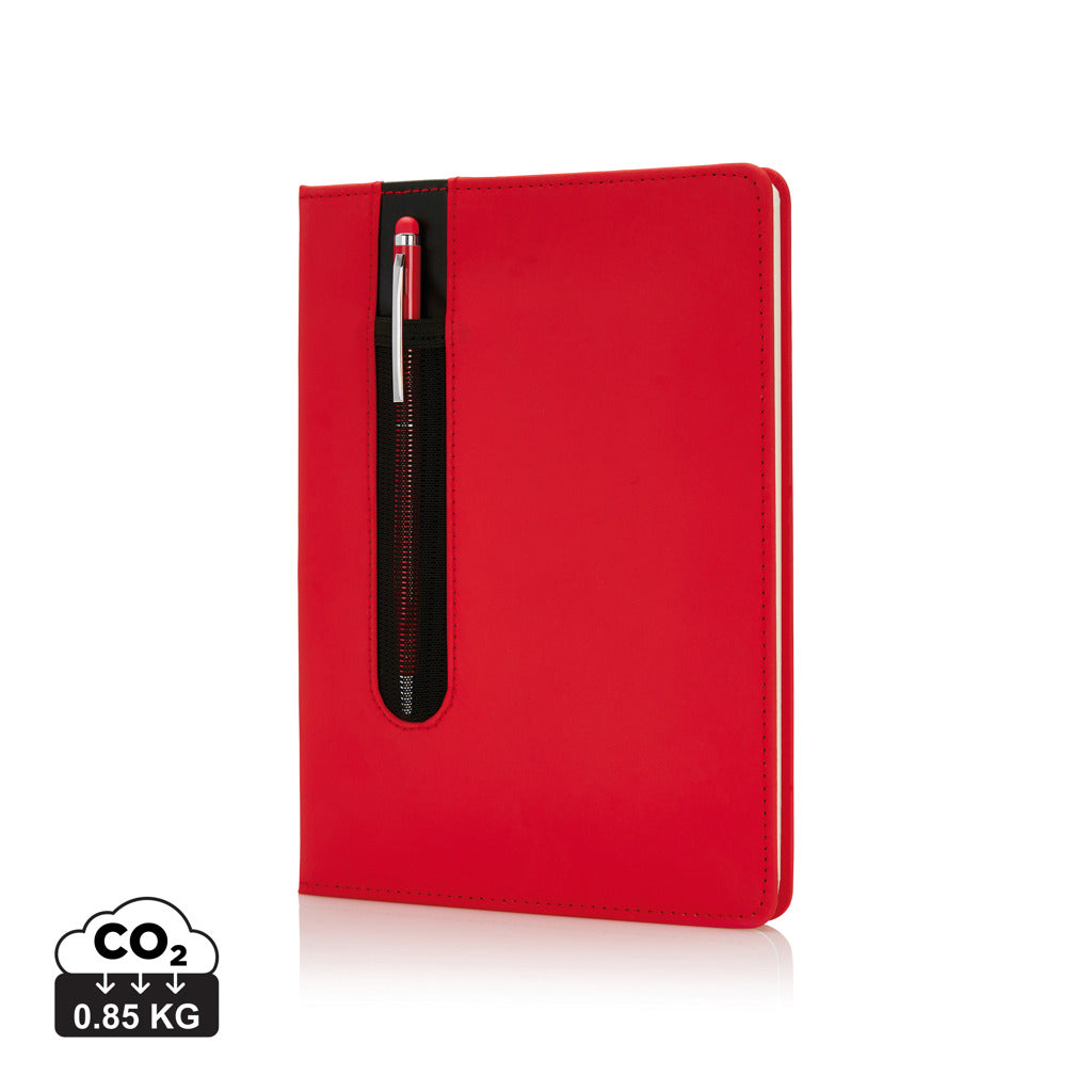 Standard hardcover PU A5 notesbog med stylus pen