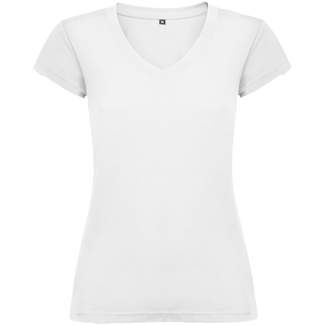 Victoria 155 g/m² kortærmet t-shirt med v-hals til kvinder