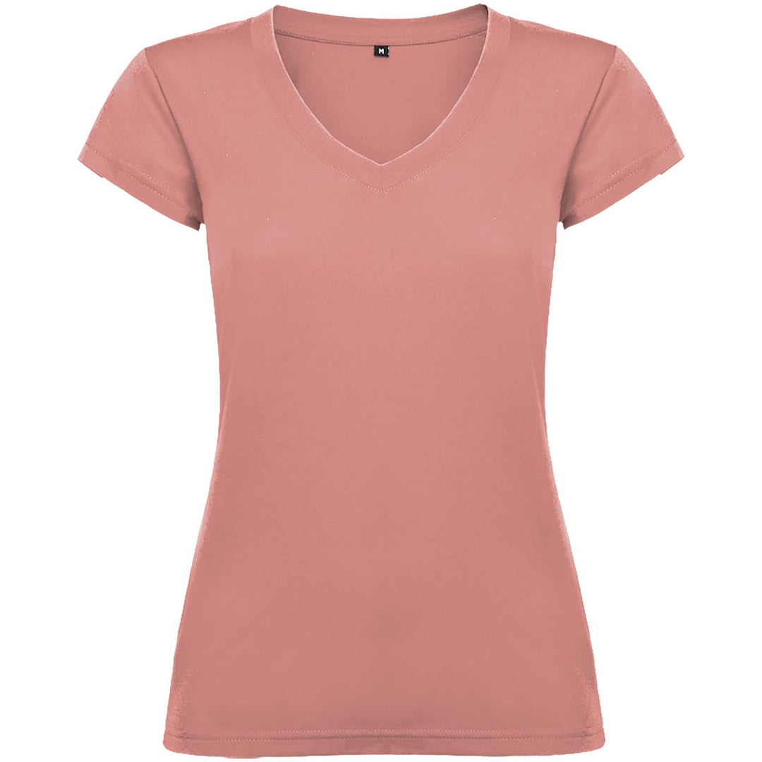 Victoria 155 g/m² kortærmet t-shirt med v-hals til kvinder