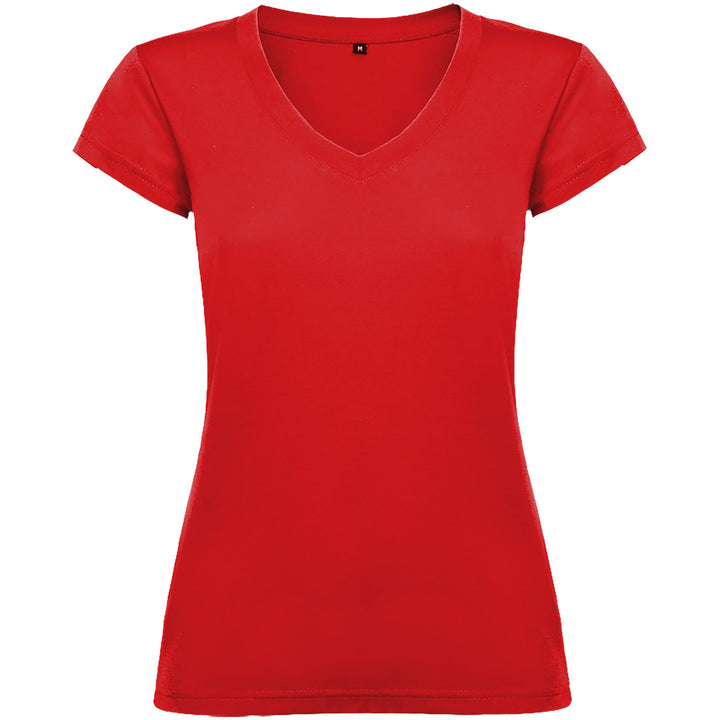 Victoria 155 g/m² kortærmet t-shirt med v-hals til kvinder