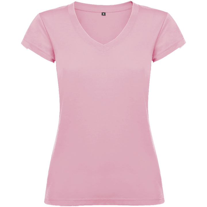 Victoria 155 g/m² kortærmet t-shirt med v-hals til kvinder