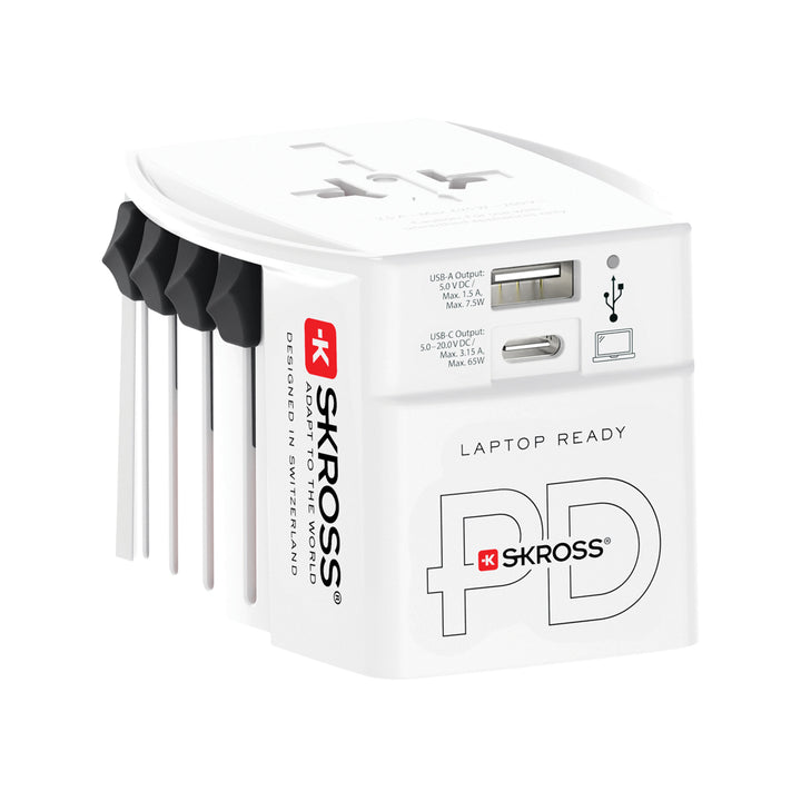 SKROSS World Travel Adapter MUV 65W PD med USB C kabel