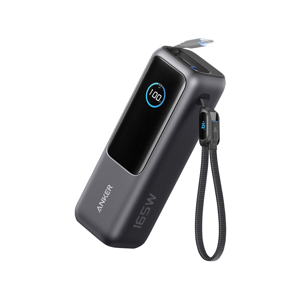 Anker Power Bank 25.000 mAh 165 W, intern udtrækkeligt kabel