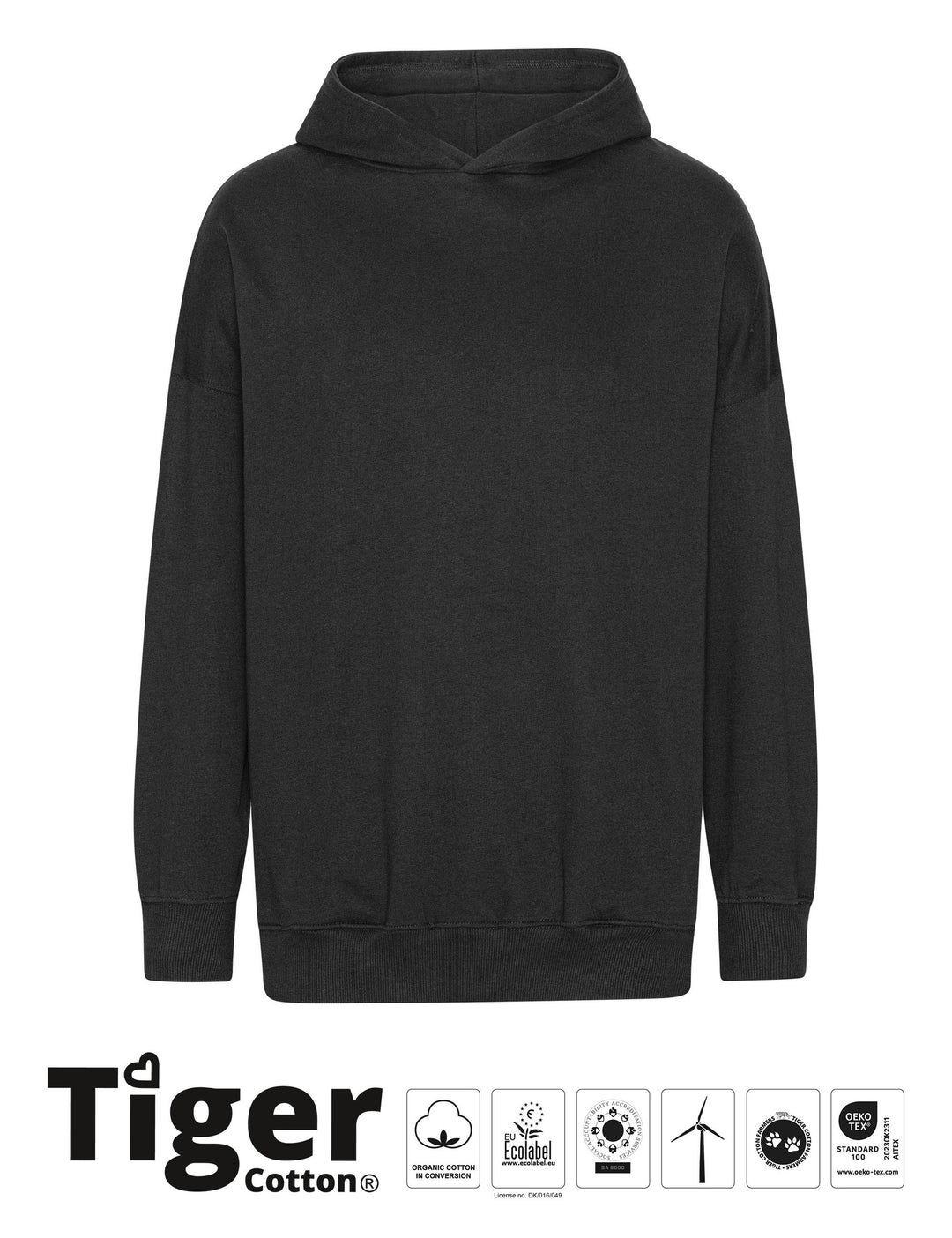 Tiger Cotton Oversized Hoodie w. Side Pockets