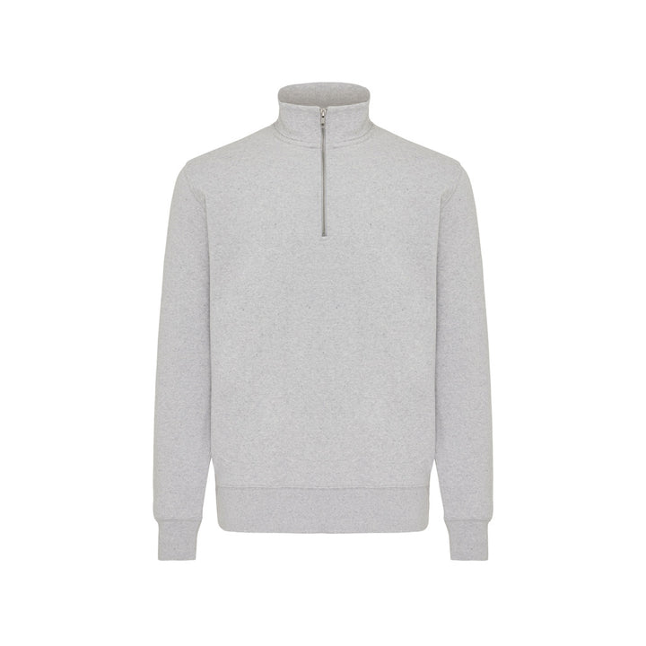 IQONIQ Elgon sweater i genanvendt bomuld med kvart lynlås