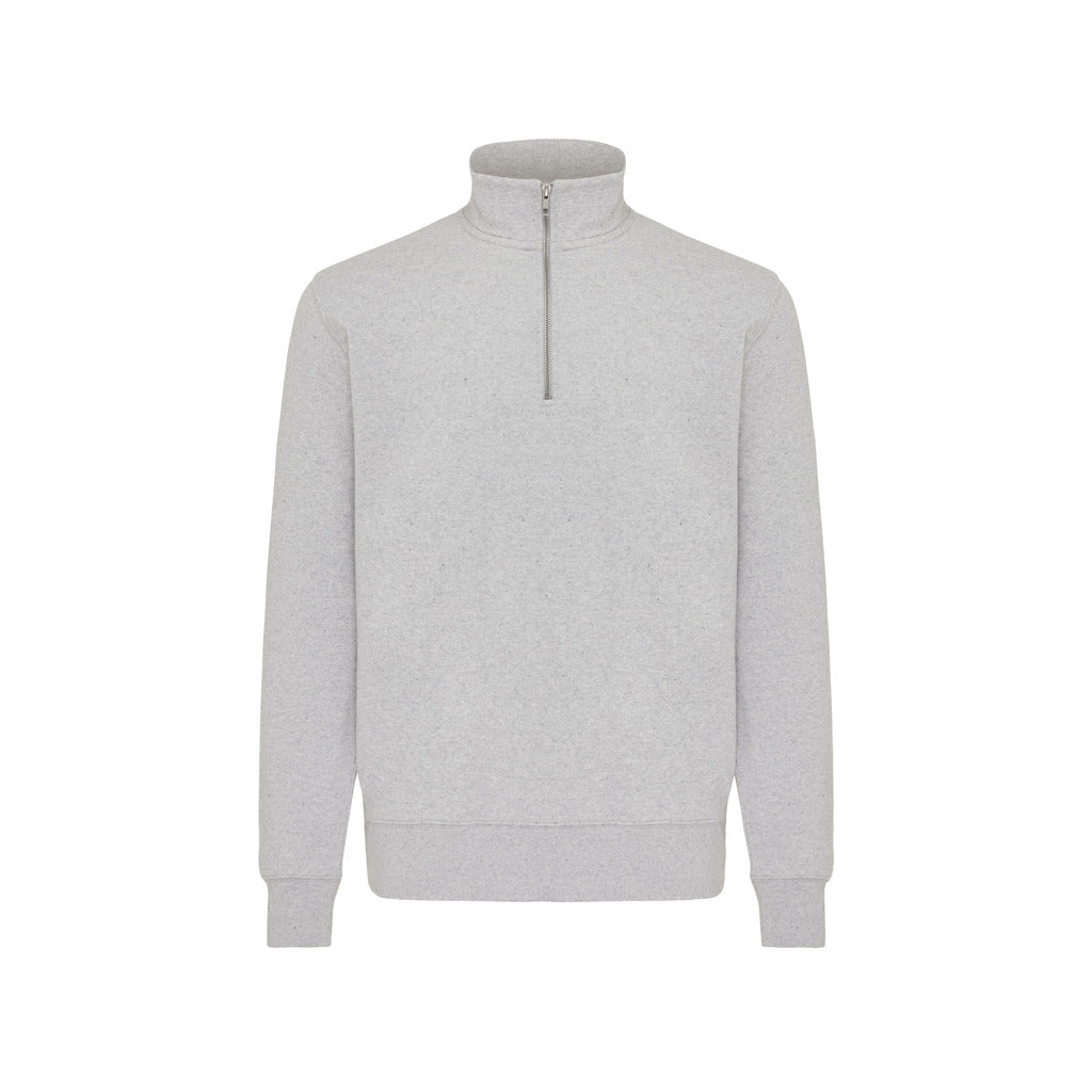 IQONIQ Elgon sweater i genanvendt bomuld med kvart lynlås