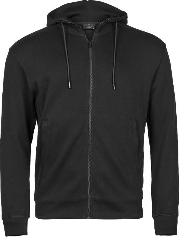 Ribbed Interlock Hooded Full Zip