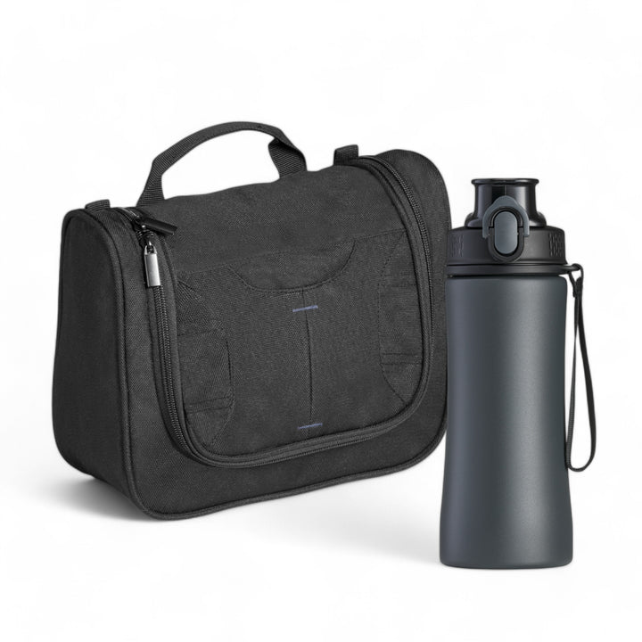 Primo Set Iii: Steel Bottle And Cosmetic Bag