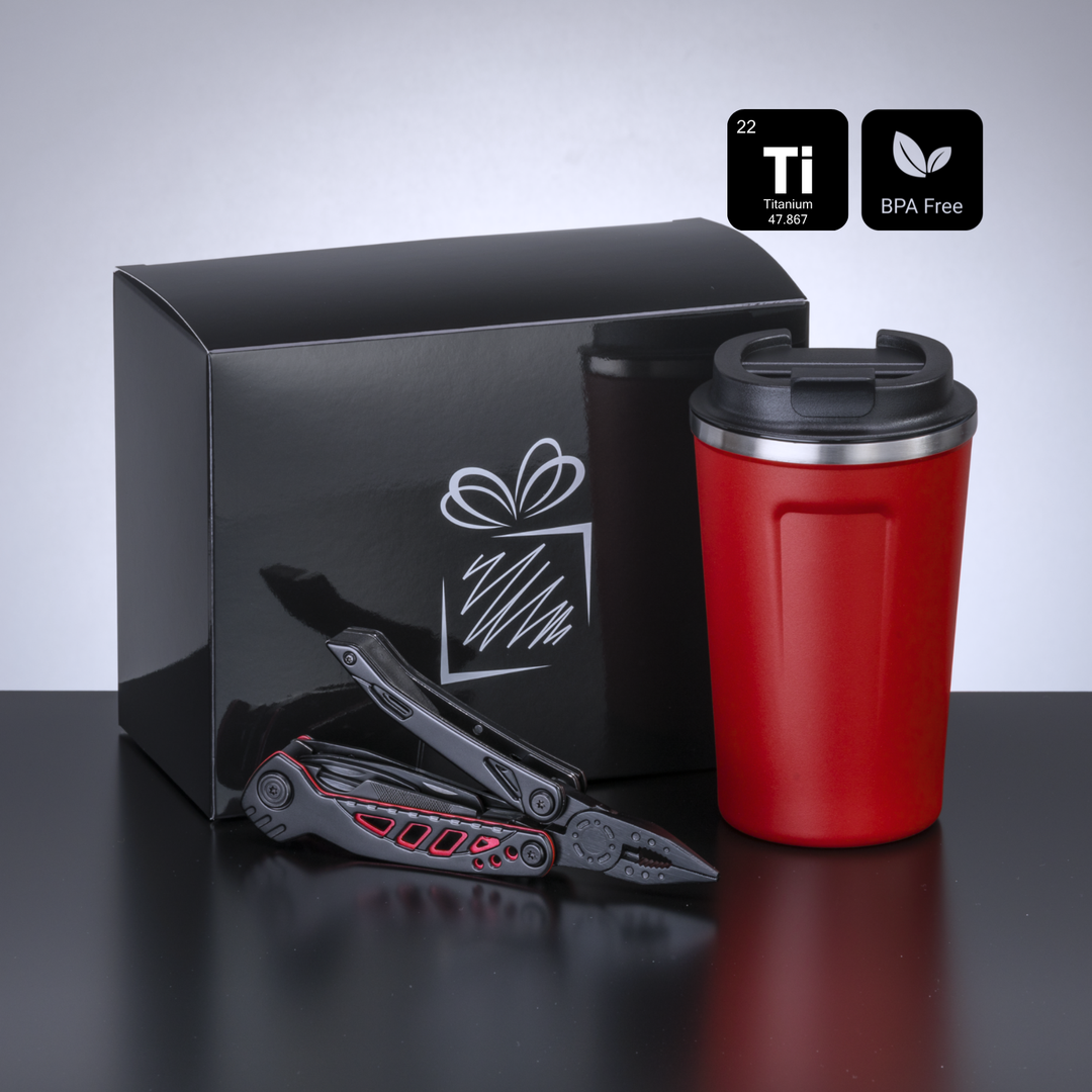 Travel Set II: nordic thermal mug 350 ml and optima multitool