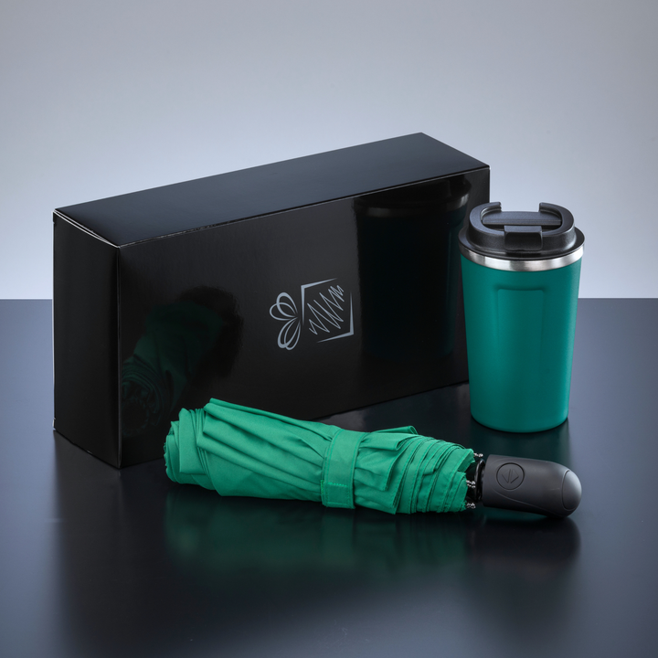 Traveller Set: thermal mug nordic 350 ml & full automatic umbrella
