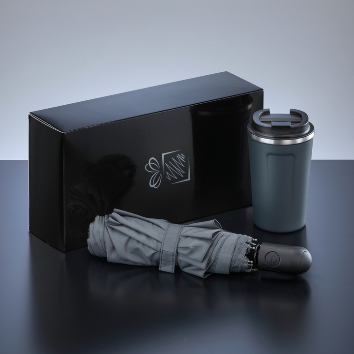 Traveller Set: thermal mug nordic 350 ml & full automatic umbrella