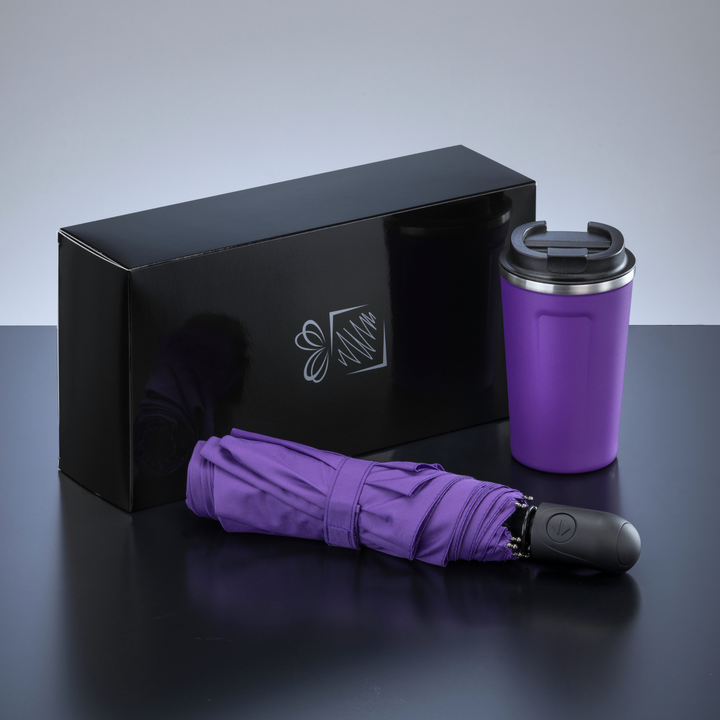 Traveller Set: thermal mug nordic 350 ml & full automatic umbrella
