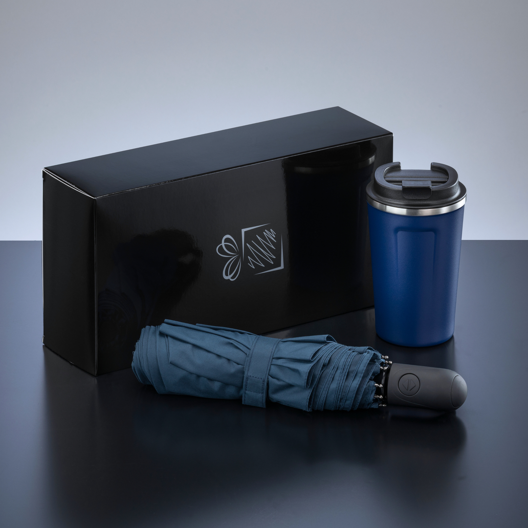 Traveller Set: thermal mug nordic 350 ml & full automatic umbrella