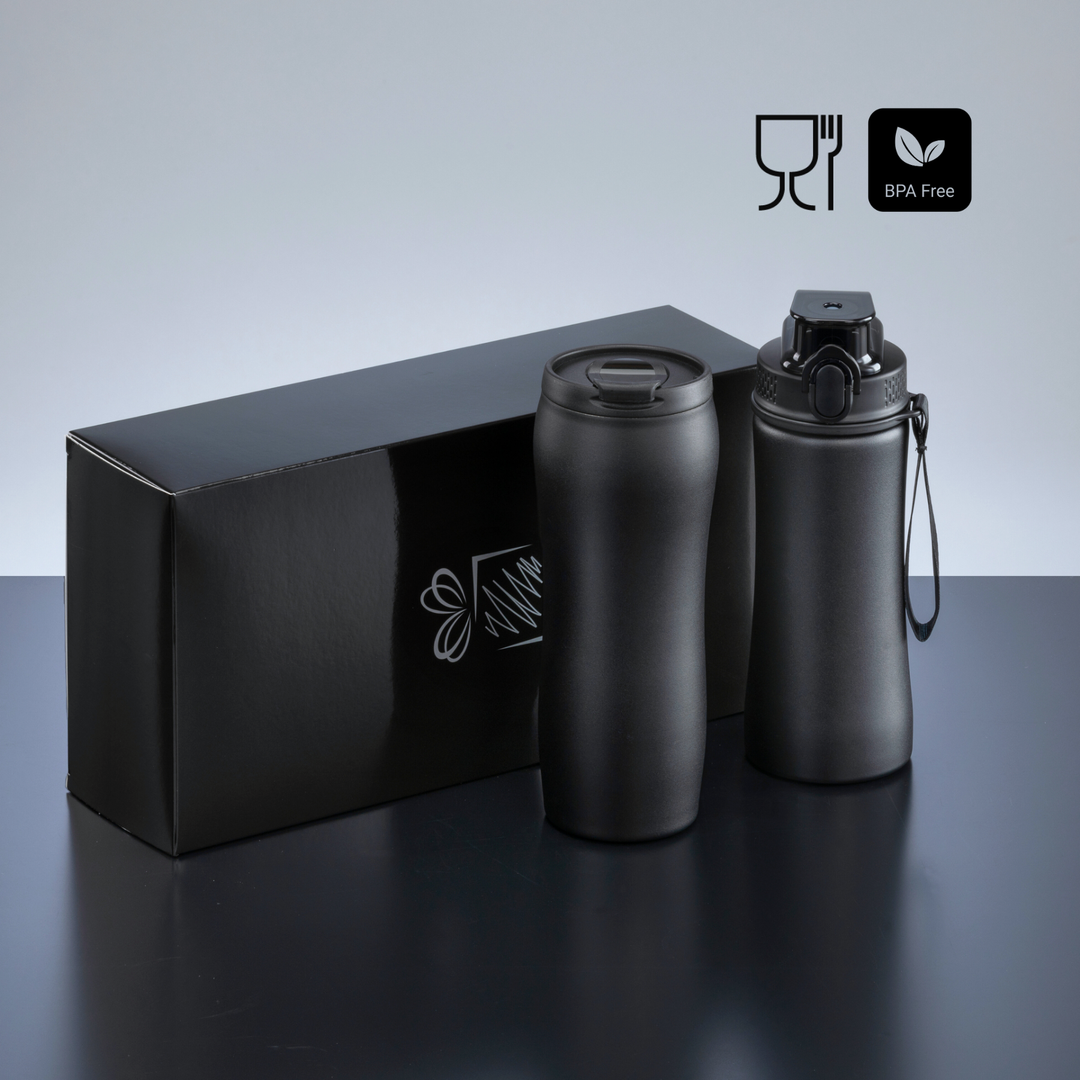 Drinking Set: thermal mug 400 ml & steel bottle 550 ml