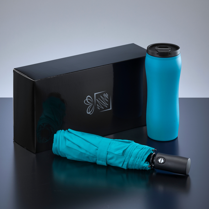 Primo Set: vacuum mug 400 ml & automatic umbrella